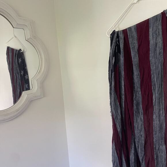 American Flag Printed Faded Vintage‎ Style Woman's Infinity Wrap Scarf 29"Length - Picture 4 of 10